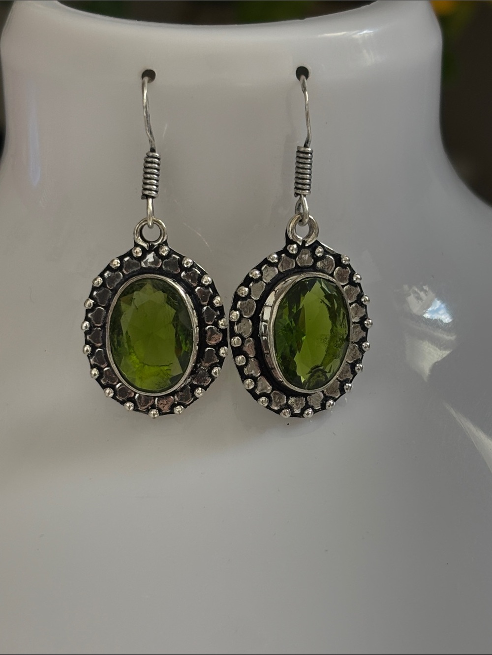 Peridot Gemstone Handmade Drop Dangle Earrings